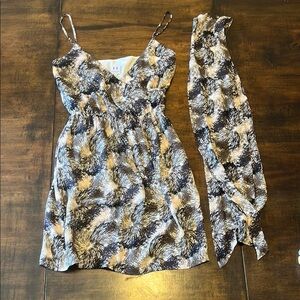 Halston Heritage Multicolor Patterned minidress with matching scarf